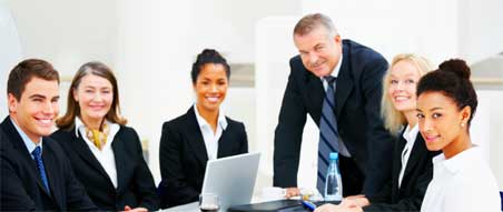 Business people around a table